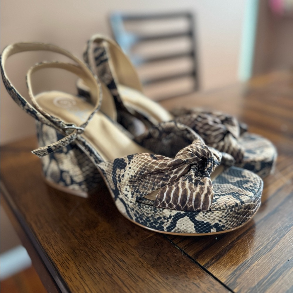 Snakeskin Platform Sandals